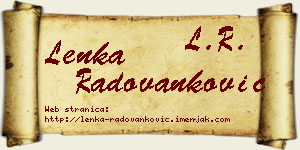 Lenka Radovanković vizit kartica